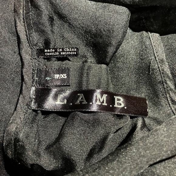 L.A.M.B. Black Sheer Drawstring Hem Hoodie Blouse - Picture 5 of 6